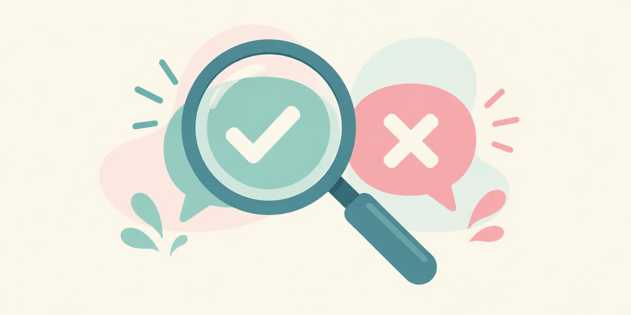 عدسة مكبرة فوق علامتي صح وخطأ